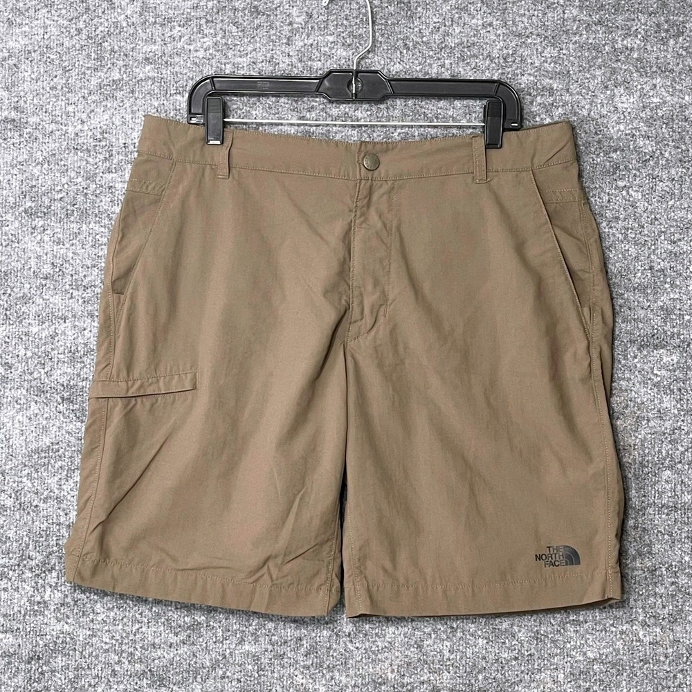 The North Face Mens Horizon 2.0 Hiking Shorts Tan Khaki Nylon Ripstop Size 36